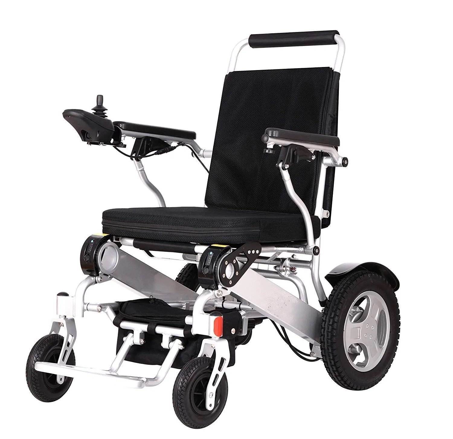 DC09 Lightweight Folding Electric Wheelchair - Silver, 18"