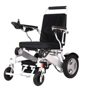 DC09 Lightweight Folding Electric Wheelchair - Silver, 20"