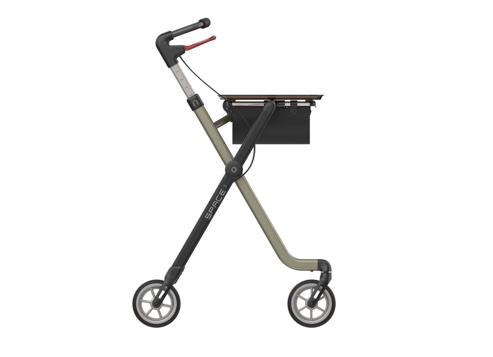 Space I Lightweight 4 wheel Rollator Walker - White/Black