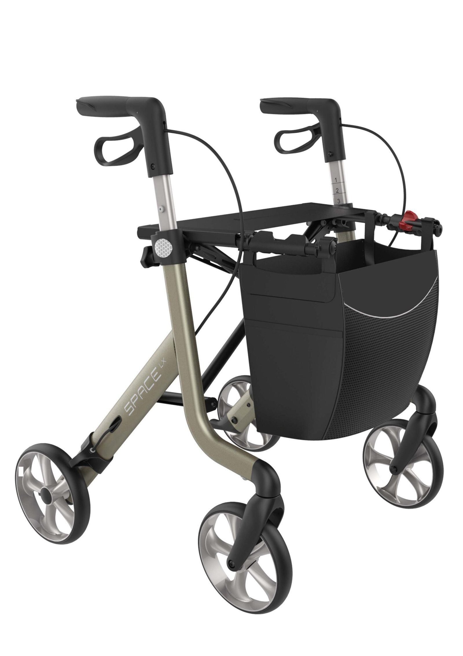 Space I Lightweight 4 wheel Rollator Walker - Toffee