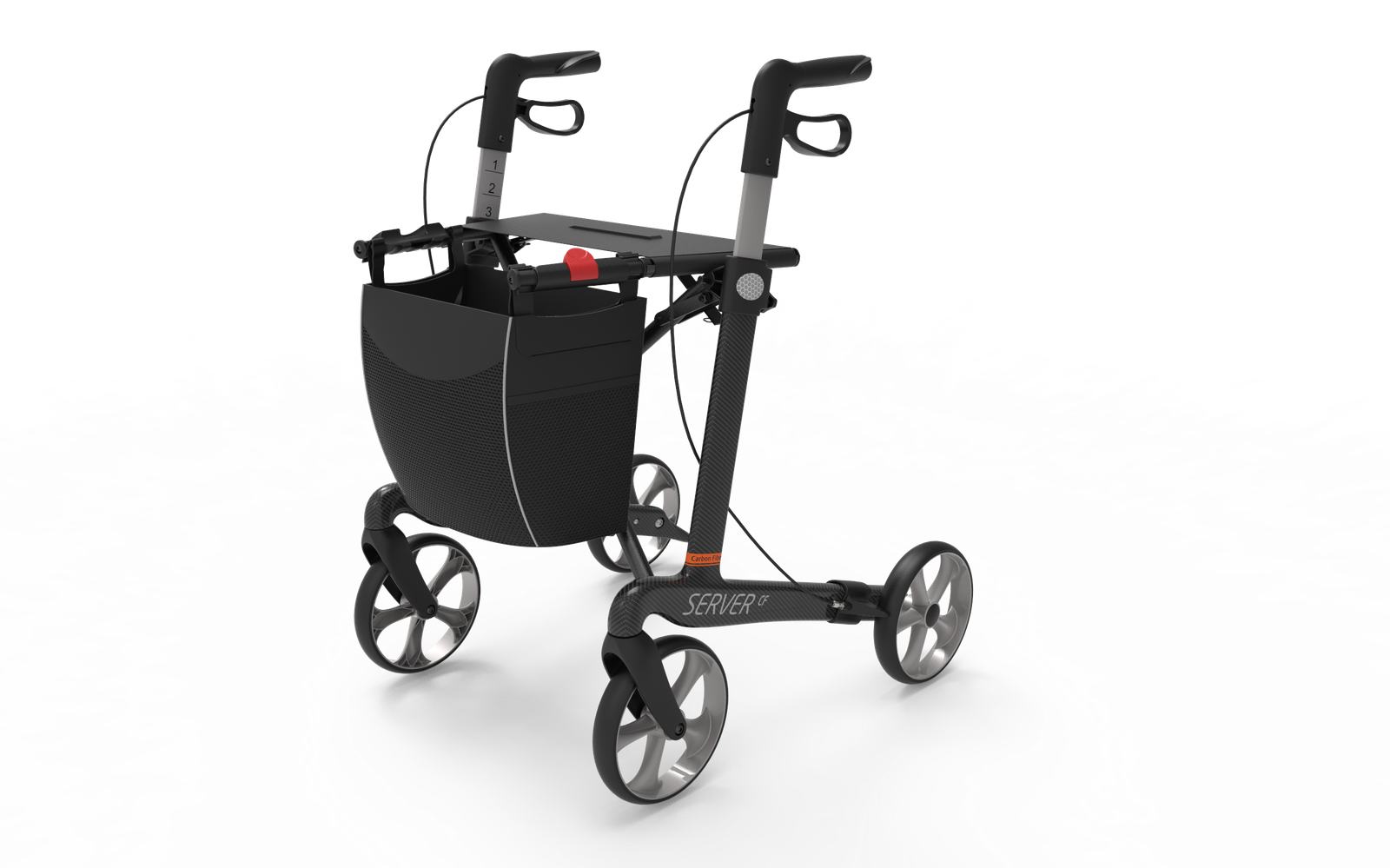 Rehasense Athlon SL Carbon Rollator - Carbon Black Large 62 cm