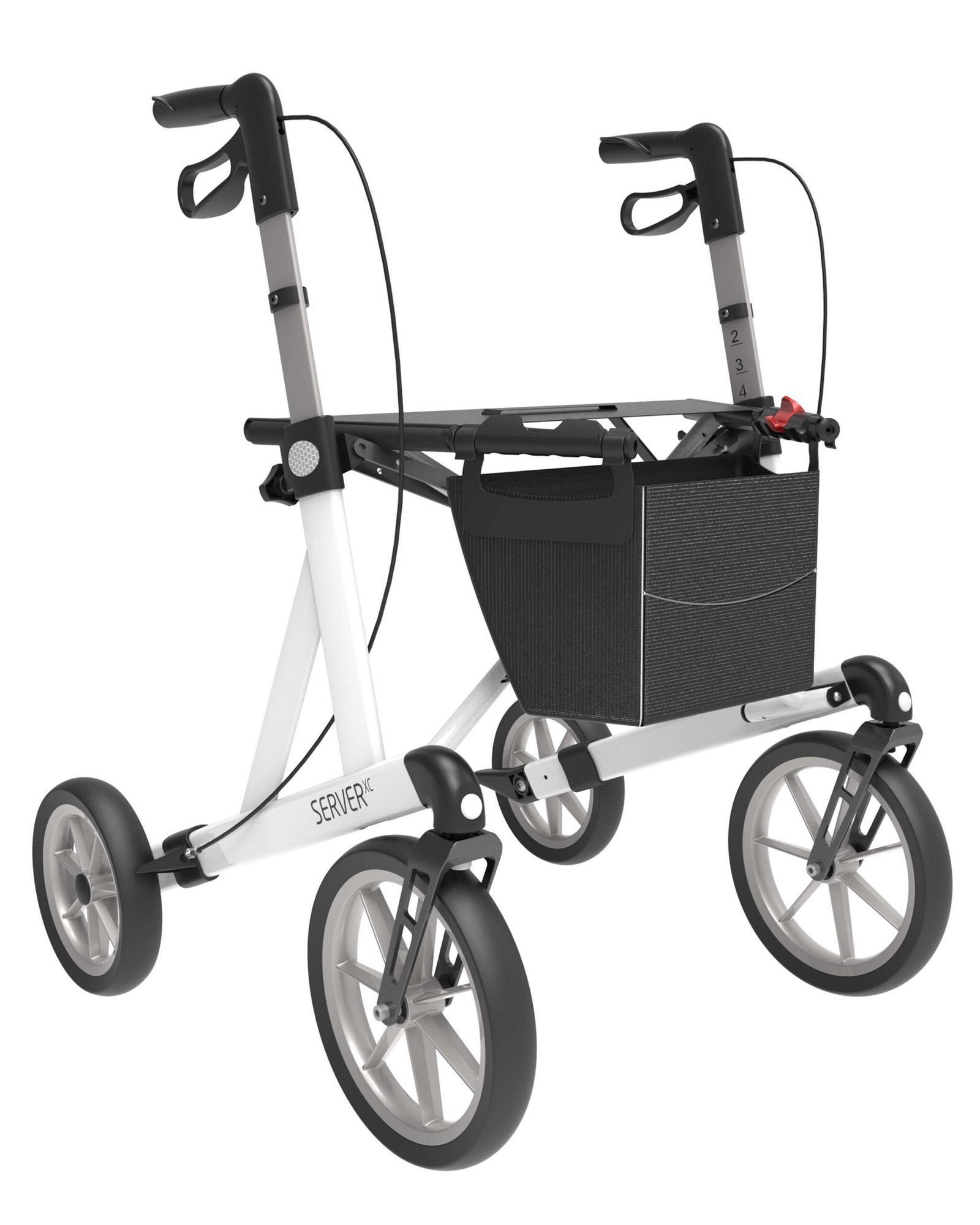 Rehasense Server XC – All-Terrain Outdoor Rollator - Medium, White